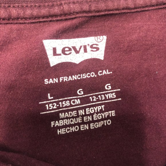 Levi's youth red tab eagle graphic tee, burgundy, size L 12-13years - Picture 5 of 6